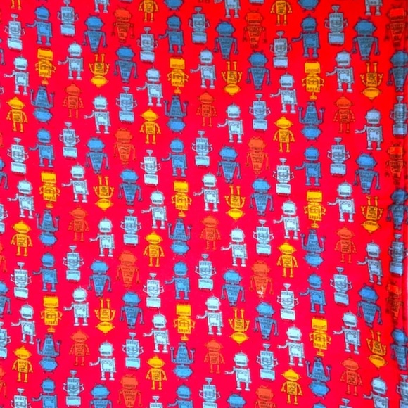 ROBOT PRINT BLANKET, Pure Cotton 2 Layer Flannel - Picture 4 of 4
